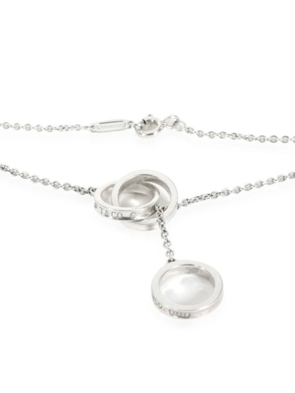 Vintage Tiffany & Co. 1837 Interlocking Circles Lariat Necklace Sterling Silver - Picture 10 of 11